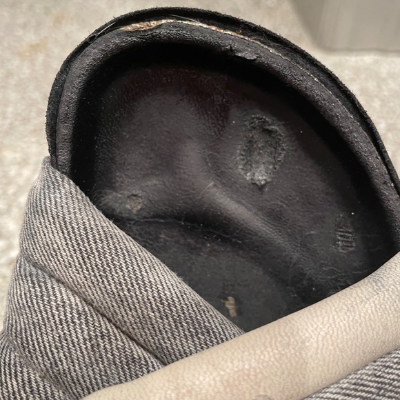 ISABEL MARANT GRAY FABRIC & WHITE LEATHER HOLDEN SLIDES, size 41 - Picture 6 of 9